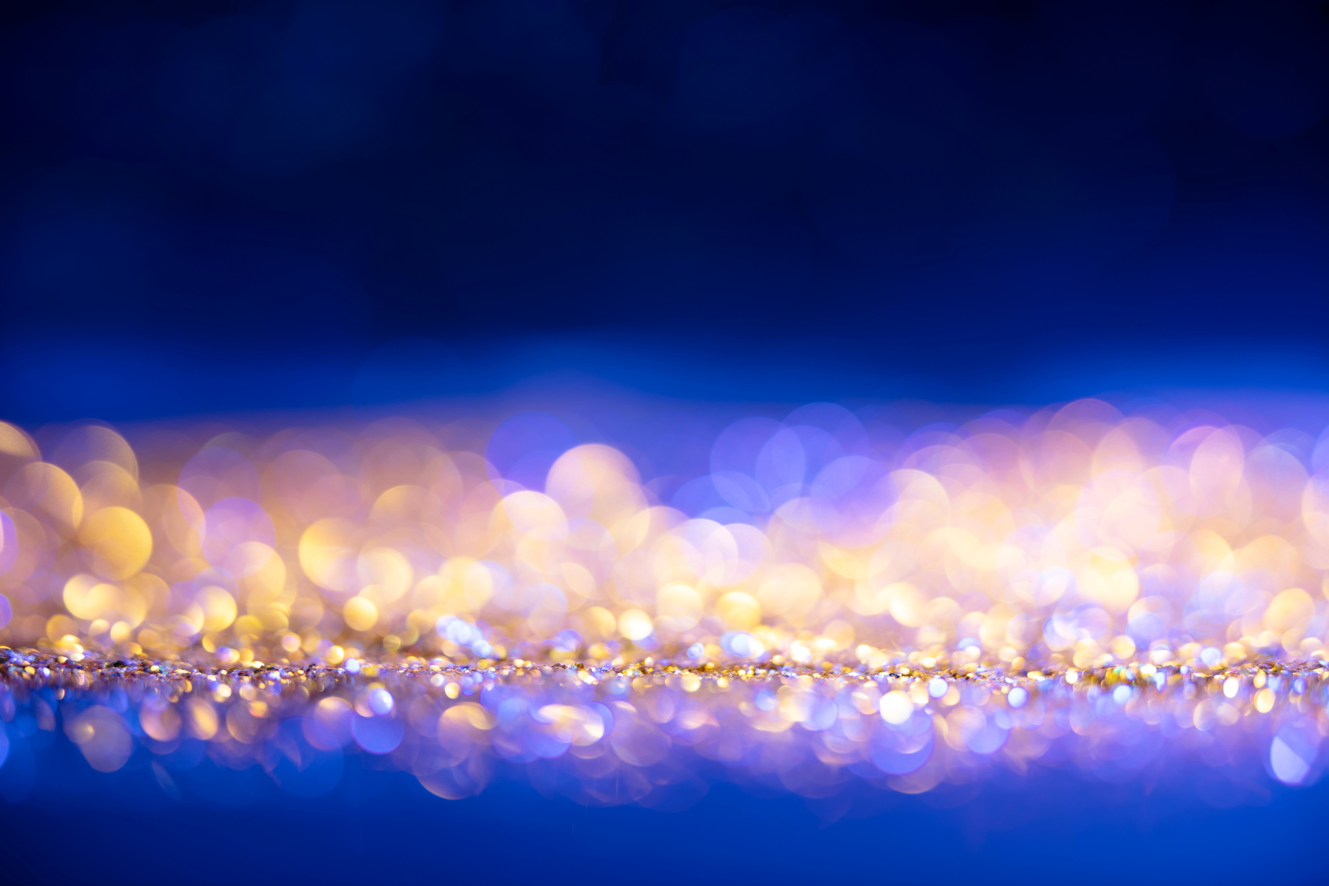 Blue and gold Christmas lights